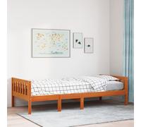Teenpull Lettino 90 x 200 cm in legno massello marrone cerato, robusto letto singolo con rete a doghe per un sonno riposante nella cameretta dei bambini