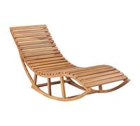 Teenpull Lettino a dondolo in legno di teak per giardino, 60 x 180 x 73 cm, finemente levigato, resistente alle intemperie, durevole, ideale come piscina lounge per esterni, per balcone, terrazza