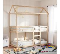 Teenpull Letto a castello in legno massello di pino 90 x 190 cm, senza materasso, robusto telaio per camera dei bambini, letti salvaspazio con telaio del tetto, mobili per bambini sicuri per un sonno