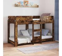 Teenpull Letto a castello per bambini in legno di rovere affumicato, 75 x 190 cm, con rete a doghe, telaio salvaspazio per due posti letto nella cameretta dei bambini o nella camera degli ospiti