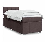 Teenpull Letto a molle 100 x 200 cm, colore marrone scuro con molle insacchettate, testiera regolabile in altezza, set di telai per letto da letto, sonno riposante