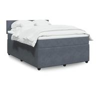 Teenpull Letto a molle 140 x 200 cm, grigio scuro velluto imbottito, con molle insacchettate, topper e telaio stabile, moderno set completo per camera da letto per un sonno riposante (187 caratteri)