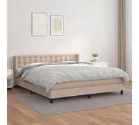 Teenpull Letto a molle, 160 x 200 cm, in ecopelle, con testiera regolabile in altezza e materasso a molle insacchettate, per un comodo riposo in camera da letto