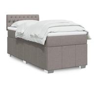 Teenpull Letto a molle 90 x 200 cm, tortora, tessuto imbottito, materasso con molle insacchettate e testiera regolabile in altezza per un sonno riposante, telaio stabile come base per la vostra camera