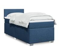Teenpull Letto a molle con materasso, 80 x 200 cm, blu, rivestimento in tessuto, comodo set di mobili per camera da letto con testiera, materasso a molle insacchettate per un sonno riposante e un