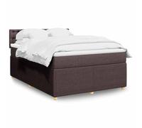 Teenpull Letto a molle con materasso a molle insacchettate, testiera imbottita, rivestimento in tessuto marrone scuro, 140 x 190 cm, comodo set di mobili per una tenuta ottimale e un sonno riposante