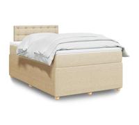 Teenpull Letto a molle con materasso, crema, 120 x 190 cm, rivestimento in tessuto, con molle insacchettate, con topper, set completo per camera da letto