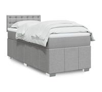 Teenpull Letto a molle grigio chiaro 100 x 200 cm con materasso a molle insacchettate, testiera imbottita e illuminazione a LED integrata. Questo moderno mobile con telaio offre un comfort di lusso e