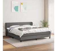 Teenpull Letto a molle grigio scuro 180 x 200 cm con materasso a molle insacchettate, testiera imbottita, tessuto traspirante, per un sonno riposante come mobili per camera da letto.