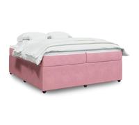 Teenpull Letto a molle rosa, 200 x 200 cm, in velluto, con materasso a molle insacchettate e topper, stabile sottostruttura per un sonno riposante, set completo per camera da letto