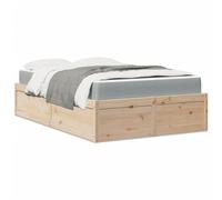 Teenpull Letto con materasso 120 x 200 cm, legno massello di pino non trattato, set completo per camera da letto con rete a doghe e materasso a molle insacchettate per un comfort ottimale durante il
