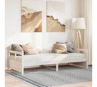 Teenpull Letto con materasso, bianco, 90 x 200 cm, in legno di pino massiccio, allungabile per letto matrimoniale, con 2 materassi in schiuma