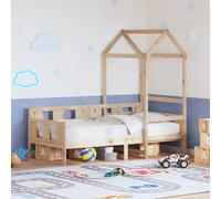 Teenpull Letto con tetto, 90 x 200 cm, in legno massello di pino non trattato, per letto singolo, versatile per camera dei bambini, camera da letto, letto degli ospiti con spazio di archiviazione