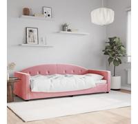 Teenpull Letto da giorno in velluto rosa, 80 x 200 cm, imbottito 2 in 1, struttura in metallo robusto e legno massiccio, mobili moderni per soggiorno e camera degli ospiti, offre un comodo posto letto