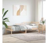 Teenpull Letto giornaliero 80 x 200 cm, legno massello di pino non trattato, versatile con rete a doghe, robusta piattaforma letto per camera da letto e soggiorno, facile da montare, ideale come letto