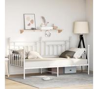 Teenpull Letto giornaliero bianco 100 x 200 cm, robusto telaio in metallo dal design moderno, ideale per camera da letto, istruzioni di montaggio incluse (lingua italiana non garantita)