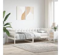Teenpull Letto giornaliero bianco in legno di pino massiccio, 90 x 200 cm, versatile come divano, telaio stabile con rete a doghe e spazio sotto il letto