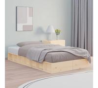 Teenpull Letto in legno massello 100 x 200 cm in legno di pino non trattato, robusto telaio del letto per materasso, struttura del letto robusta come mobili per camera da letto, base salvaspazio per