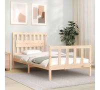 Teenpull Letto in legno massello 100 x 200 cm, in legno di pino non trattato, telaio robusto senza materasso, con testiera e poggiapiedi robusti, mobili per camera da letto per un sonno riposante