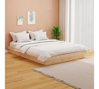 Teenpull Letto in legno massello, 120 x 190 cm, in legno di pino non trattato, telaio stabile come struttura in legno per un riposo rilassante in camera da letto e camera degli ospiti, con base a