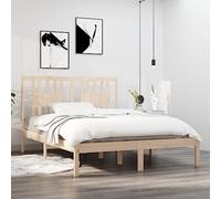 Teenpull Letto in legno massello 120 x 200 cm in legno di pino non trattato con testiera, stabile piattaforma per materassi in camera da letto, letto letto robusto