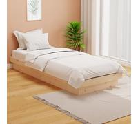 Teenpull Letto in legno massello 2FT6 Small Single, telaio in legno di pino, struttura per letto non trattata per un sonno riposante, robusta base letto piattaforma, mobili rustici camera da letto