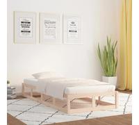 Teenpull Letto in legno massello, 75 x 190 cm, in legno di pino non trattato, struttura per letto singolo, base stabile per mobili da letto, salvaspazio, robusto, facile da montare.