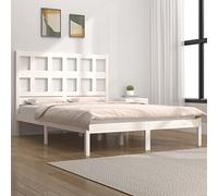 Teenpull Letto in legno massello bianco 120 x 190 cm in legno di pino, struttura stabile con testiera moderna, struttura per letto da camera da letto, mobile robusto, senza materasso.