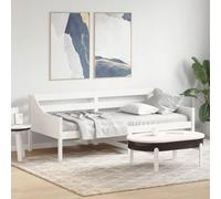 Teenpull Letto in legno massello di pino bianco, 80 x 200 cm, telaio stabile come divano letto versatile, mobile robusto con testiera, piattaforma sicura per camera dei ragazzi e camera degli ospiti