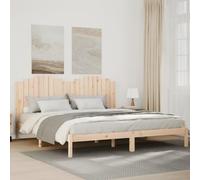 Teenpull Letto in legno massello extra lungo, 200 x 220 cm, struttura in legno di pino non trattato, con rete a doghe e testiera, per camera da letto senza materasso per un sonno riposante