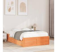 Teenpull Letto in legno massello, marrone cera, 135 x 190 cm, in robusto legno di pino, telaio del letto senza materasso per un sostegno stabile, moderno telaio del letto come camera da letto
