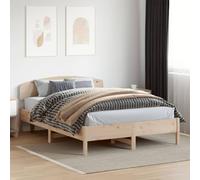 Teenpull Letto in legno massello senza materasso 120 x 200 cm in legno di pino non trattato, telaio stabile con testiera alta per un sonno riposante, design moderno piattaforma per camera da letto