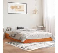 Teenpull Letto in legno massiccio, 140 x 190 cm, in legno di pino marrone cera, stabile telaio per letto matrimoniale, robusta piattaforma senza materasso, mobile a base solida per un sonno riposante.