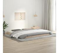Teenpull Letto in legno massiccio 200 x 200 cm, moderno telaio in legno massiccio non trattato, robusto telaio con rete a doghe in compensato per materassi da 200 x 200 cm, mobili durevoli.