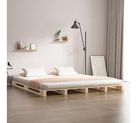 Teenpull Letto per pallet, 120 x 200 cm, in legno massello di pino, non trattato, per camera da letto, stabile, con rete a doghe, design moderno, facile da montare (171 caratteri)