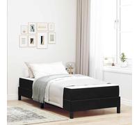 Teenpull Letto singolo a molle con materasso nero, 90 x 200 cm, in tessuto, con rete a doghe e robusto telaio in legno, per il comfort della camera da letto e un posto di sonno duraturo