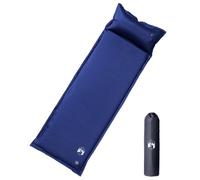 Teenpull Materassino autogonfiante con cuscino, blu navy, 195 x 64 x 4,5 cm, da campeggio, leggero, pieghevole, termico, per attività all'aperto, escursionismo, trekking, comodo materasso ad aria