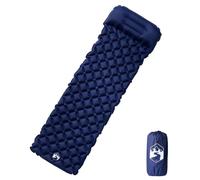 Teenpull Materassino gonfiabile da campeggio con cuscino, blu navy, 188 x 62,5 cm, facilmente pieghevole e autogonfiante, per escursioni, trekking, tende, viaggi, comodo tappetino termico isolante