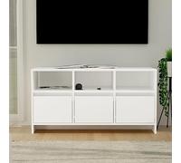 Teenpull Mobile TV bianco, 102 x 37,5 x 52,5 cm, in legno, console multimediale con 3 cassetti e scomparti, tavolo TV per soggiorno, camera da letto