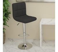 Teenpull Modern Adjustable Bar Stool, Black Fabric Swivel Counter Chair with Footrest, Kitchen Dining Room Seating