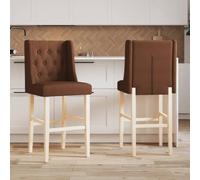 Teenpull Modern Bar Stools Set di 2, Counter Height Dining Chairs with Comfortable Backrests for Kitchen Island & Home Bar