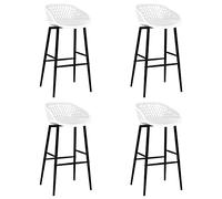 Teenpull Modern Bar Stools Set di 4, White Counter Height Chairs for Kitchen Island, Dining Room, Home Bar, Easy Assembly