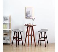 Teenpull Modern Bar Stools Set of 2, Counter Height Kitchen Chairs, Light Gray Fabric Upholstered, Solid Beech Wood Legs for Dining Room