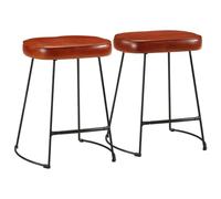 Teenpull Modern Bar Stools Set of 2, Dark Brown Faux Counter Height Chairs for Kitchen Island, Dining Room, and Home Bar