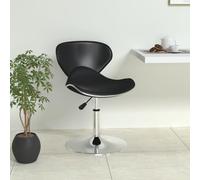 Teenpull Modern Black Faux Leather Bar Stool, Adjustable Swivel Counter Height Chair for Kitchen Island Dining Room