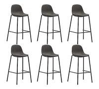 Teenpull Modern Dark Gray Fabric Bar Stool Set di 6 pezzi, Counter Height Chairs for Kitchen Island Dining Room