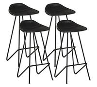 Teenpull Modern Kitchen Counter Bar Stool Set di 4 sedie nere in vera pelle, stile industriale per la casa Island