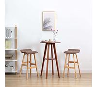 Teenpull Modern Talpe Fabric Bar Stools Set of 2, Counter Height Kitchen Chairs with Beech Wood Legs, built-in Footrest for Dining Room and Island