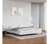 Teenpull Moderno telaio letto bianco 160 x 200 cm, in ecopelle imbottita, stabile telaio del letto con testiera, telaio durevole per un sonno riposante in camera da letto