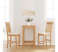 Teenpull Natural Rubberwood Bar Stools, Set di 2 Counter Height Chairs with Cushions for Kitchen Island Dining Room
